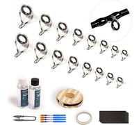 OJY&DOIIIY Kit de réparation de Canne à pêche, Fournitures Tout-en-Un pour œillets de Canne à pêche avec Guides de Canne, Colle époxy, Fil d'emballage et Ruban adhésif