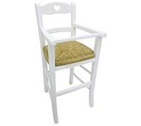 Ok Affarefatto Maddaloni Chaise Haute pour bébé de Luxe en Bois de Couleur Blanche, Nouveau déjà monté
