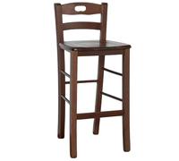 Ok Affarefatto Maddaloni Chaise Tabouret en Bois Massif Couleur Noyer foncé 66 cm de Sol à l'assise avec Assise en Bois Massif pour Maison, pub, Restaurant, Bricolage