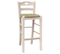 Ok Affarefatto Maddaloni Chaise Tabouret en Bois Massif H 66 cm du Sol à l'assise Brute à Peindre avec Assise en Paille pour Maison, pub, Restaurant, Bricolage