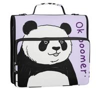 Ok Boomer Panda 3,8 cm 3 anneaux à fermeture éclair avec sangle multi-poches Portfolios Portfolio Organizer Convient pour l'école intermédiaire