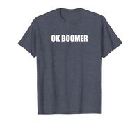 Ok Boomer T-Shirt, Homme, Bleu Chiné, S
