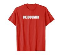 Ok Boomer T-Shirt, Homme, Rouge, XXL