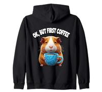 OK But First Coffee Lover Fatigué Cochon d'Inde Hamster Sweat à Capuche