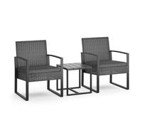 ok-living Ensemble de Meubles de Jardin, Anthracite, 3 pièces, avec Table, avec Couvercle à vérin à gaz et Surface résistante aux intempéries