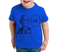 OK Saitama Camiseta pour Enfants Saitama Punch One Anime Manga, Kinder T-Shirt Größe:134-146 (9-11 Ans), Kinder Farben:Bleu Royal