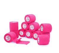 OK TAPE adhésif auto - adhésif bandage 12 Rouleaux, 5cm x 4.5m non tissé adhésif Sport Pack tape,Veterinary Pack bandage tape pour pouce poignet cheville,Rose
