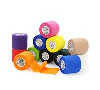 OK TAPE adhésif auto - adhésif bandage 12 Rouleaux, 5cm x 4.5m non tissé adhésif Sport Pack tape,Veterinary Pack bandage tape pour pouce poignet cheville,Multicolore