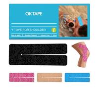 OK TAPE Bande de kinésiologie pré-découpée en Y pour épaules (noir)