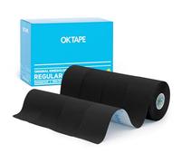OK TAPE Bande Kinésiologie Tape, ruban athlétique élastique en coton original de base pour le soutien et la récupération, sportif thérapeutique pour soulager la douleur, 5cm x 5m,4 Rouleaux,Noir