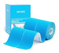 OK TAPE Bande Kinésiologie Tape, ruban athlétique élastique en coton original de base pour le soutien et la récupération, sportif thérapeutique pour soulager la douleur, 5cm x 5m,2 Rouleaux,Bleu