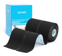 OK TAPE Bande Kinésiologie Tape, ruban athlétique élastique en coton original de base pour le soutien et la récupération, sportif thérapeutique pour soulager la douleur, 5cm x 5m,2 Rouleaux,Noir