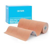OK TAPE Bande Kinésiologie Tape, ruban athlétique élastique en coton original de base pour le soutien et la récupération, sportif thérapeutique pour soulager la douleur, 5cm x 5m,4 Rouleaux,Beige