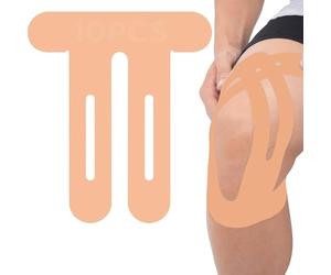 OK TAPE Lot de 10 bandes de kinésiologie en nylon pour le genou, extensibles et prédécoupées sur les quatre côtés, bandes athlétiques pour le soutien et la stabilité, respirantes et hypoallergéniques