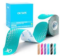 OK TAPE Lot de 20 rubans de kinésiologie synthétiques prédécoupés, imperméables pour support articulaire et musculaire, ruban réfléchissant et durable, rouleau de 5 cm x 4,9 m (20 unités)