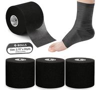OK TAPE Pré-Bande de Préparation (4 rouleaux) - Mousse Athlétique sous la Bande pour le Sport, Protection pour les Chevilles, les Poignets, les Mains et les Genoux, 7cm x 27m,Noir