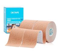 OK TAPE PRO Bande de Kinésiologie,Bande Physiothérapeutique, Bande Médicale, Sport et Physiothérapie,5cm x 5m,2 Rouleaux, Beige