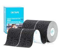 OK TAPE PRO Bande de Kinésiologie,Bande Physiothérapeutique, Bande Médicale, Sport et Physiothérapie,5cm x 5m,2 Rouleaux,Noir