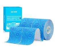 OK TAPE PRO Bande de Kinésiologie,Bande Physiothérapeutique, Bande Médicale, Sport et Physiothérapie,5cm x 5m,2 Rouleaux,Bleu