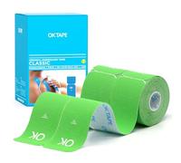 OK TAPE Ruban de kinésiologie pré-découpé de 25 cm de long et 5 cm de large, en coton élastique sans latex, 5cmx5m,2 Rouleaux,Vert