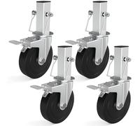 OK5STAR Lot de 4 roulettes d'échafaudage de 12,7 cm avec double frein de verrouillage, capacité de 200 kg par roue, roulettes carrées en caoutchouc de 3,2 cm (ou 3,2 cm) de rechange