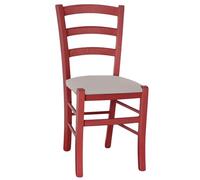 okAffareFatto di Zimbardi Costanza Sediada salle à manger en bois Venise rouge avec assise simili cuir gris tourterelle