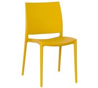 OKAFFAREFATTO MADDALONI Chaise de salle à manger Altea en plastique couleur jaune moutarde modèle confort