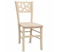 OKAFFAREFATTO MADDALONI Chaise de salle à manger Sissy en bois brut à peindre avec siège massif