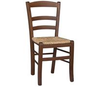 OKAFFAREFATTO MADDALONI Chaise en Bois Massif Couleur Noyer foncé avec Assise en Paille pour Restaurant, Maison, Mod. Paesana Robuste avec Dos Jambes de mm 36 x mm 40 Nouvelle déjà monté