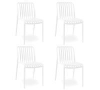 OKAFFAREFATTO MADDALONI Lot de 4 chaises de bar d'extérieur en plastique résistant, modèle confort premium Iside blanc