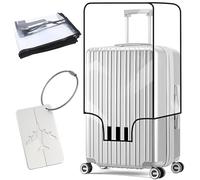 OKAMMY Housses de protection en PVC transparent pour valises - Housses de protection pour bagages de 50,8 cm, 61 cm, 66,1 cm, 71,1 cm, 76,2 cm, approuvées par la TSA, housse de bagage transparente