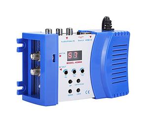 OKAT Convertisseur AV vers RF, modulateur HD, Niveau de Sortie réglable VHF/UHF numérique pour TV HD modulateur HDMI Conversion AV vers RF Prise UE