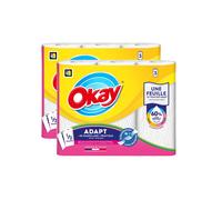 OKAY Adapt Blanc Essuie-tout Demi-Feuille, 60 % Plus Absorbant, 6 Rouleaux (2 Paquets de 3)