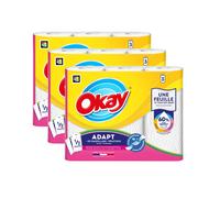 OKAY Adapt Blanc Essuie-tout Demi-Feuille, 60 % Plus Absorbant, 9 Rouleaux (3 Paquets de 3)