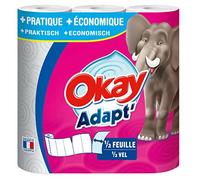 Okay Adapt - Essuie-tout demi-feuille Blanc - lot de 4 paquets de 3 rouleaux