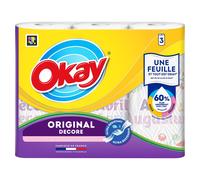 OKAY Essuie-tout Décoré, 60 % Plus Absorbant, 3 Rouleaux