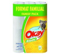 OKAY Essuie-tout blanc 12 rouleaux