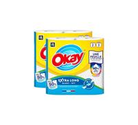 OKAY Essuie-tout extra long Blanc 4 rouleaux (2 x 2)