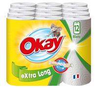 Okay Extra Long - Essuie-tout compact - 12=18 rouleaux (blanc)