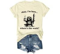 Okay I'm Here Where's The Work T-shirt unisexe, Jaune crémeux., XL