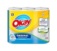 Okay Original papier essuie tout blanc 2 X 6 rouleaux économique et résistance pour la cuisine