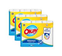 OKAY Original Performance Essuie-tout 60 % plus absorbant, compostable, 18 rouleaux (3 paquets de 6)