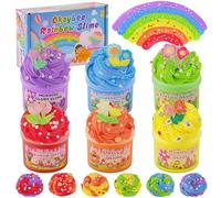 Okaybee 6er-Pack Butter Slime Set, Regenbogen Schleim für Kinder, Schleim Party Geschenke, Sensorisches Spielzeug, Feiertags Geburtstags Ostern Halloween Mädchen und Jungen
