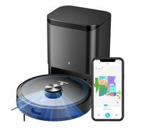 OKAYBOT V2 Aspirateur Robot Laveur avec Station, 4000PA, 3.5L Vidage Automatique Poussière, Navigation LiDAR, 120 Min Autonomie, Compatible Alexa/APP/WiFi, pour Tapis/Poils d'animaux/Sols Durs