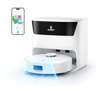 OKAYBOT V3 Robot Aspirateur Laveur, Serpillières Auto-Nettoyantes & Relevables, Séchage à l’Air Chaud, Brosses Zero-Enchevêtrement, Aspiration 8000Pa, Navigation LiDAR, Idéal Poils d’Animaux & Tapis