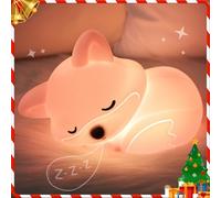 Okayera Lampe renard en silicone pour enfants, lampe rechargeable à intensité variable, cadeau créatif pour allaitement, bébé, fille, femme, tout-petit