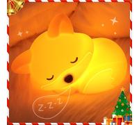 Okayera Veilleuse renard pour enfants, jolie lampe en silicone avec minuterie rechargeable à intensité variable de 20 minutes, décoration de chevet pour enfants, idée cadeau d'anniversaire, de