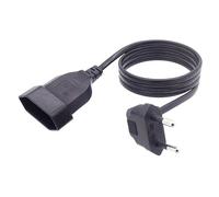 Okaywork 0.3m Câble d'extension de Courant européen à Angle Droit 90 degrés,Rallonge Câble Euro Électrique Fiche Prise vers Type-C Jack 2 noyaux, 24 brins 0,75 mm² pour PC, Ordinateur, Moniteur, TV