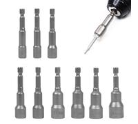 Okaywork Lot de magnétiques de 8 mm -Douilles hexagonales douille torx femelle 1/4" - Adaptateur métrique à six pans creux pour Accessoires pour perceuse électrique e ou visseuse sans fil (6-14MM)