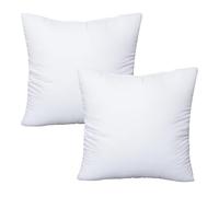 OKBA Lot de 2 Coussins décoratifs pour intérieur et hôtel, avec Housse 100% Coton, pour lit et canapé, 45,7 x 45,7 cm, Blanc